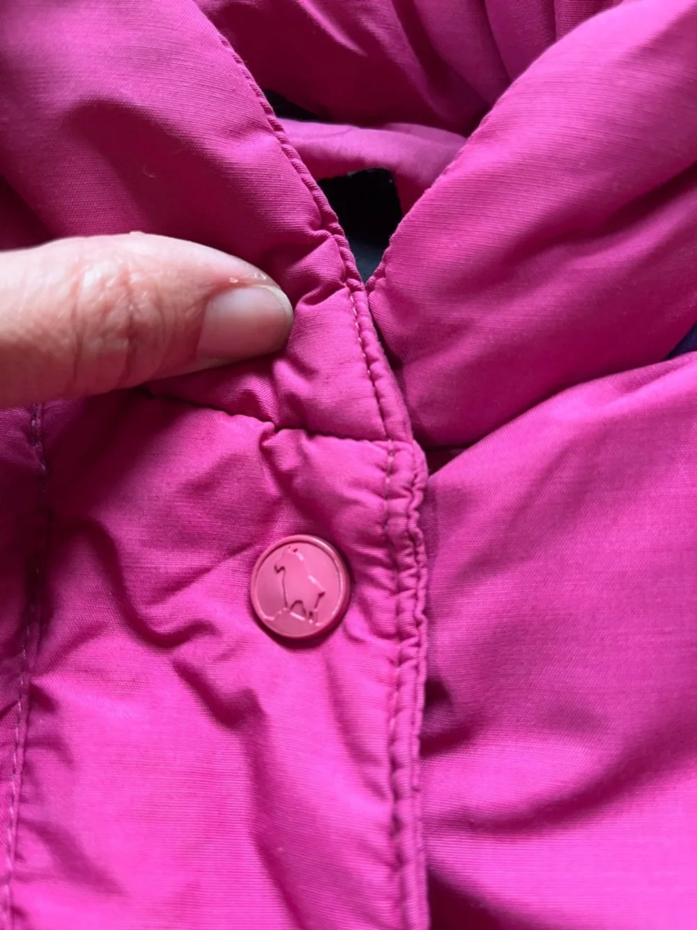 Vintage 80s retro duck down ski jacket bubble coat pink cropped M mountain goat